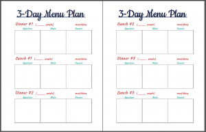 3-day menu planner 2page