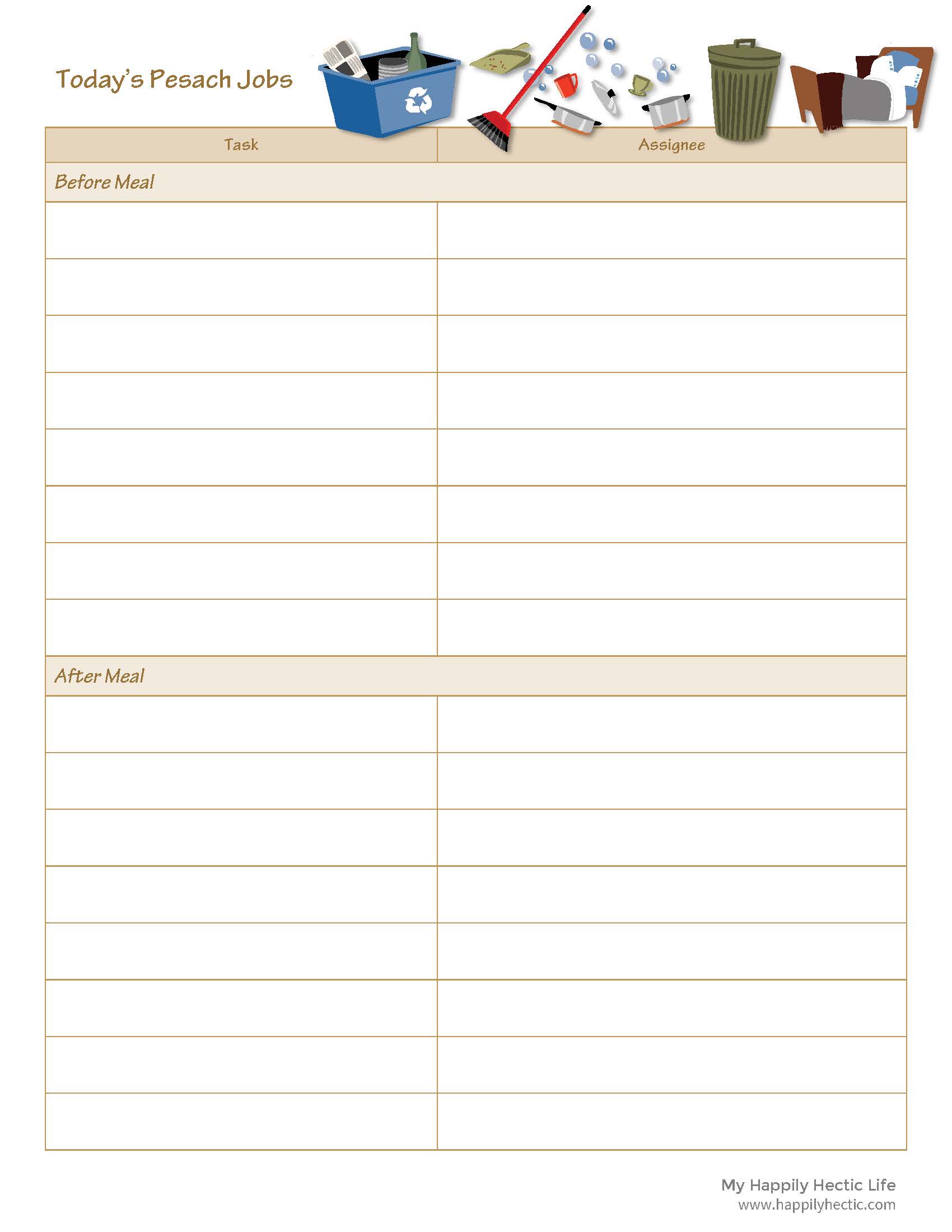 Pesach Chore Checklist – Free Printable!