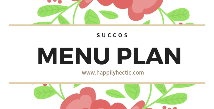 Succos 2016 Menu Planners (Evernote Template and Printable)
